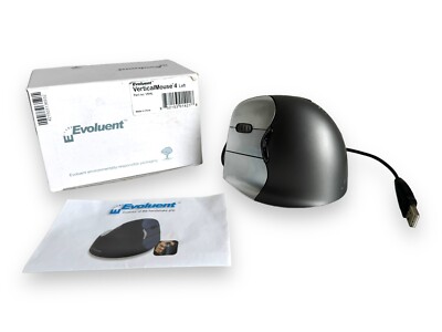 Evoluent VM4L ergonomische vertikale Maus kabelgebunden USB linkshändig getestet funktioniert