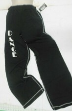 DANCER Jazz Coverup PANTS BLACK w/ white stitching Cotton Spandex COMFY looseleg
