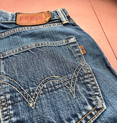 【美品/箱付き】EDEN WTDI 【USED】 VTG EDWIN 505ZXX 90s JEANS MADE IN JAPAN SELVEDGE DENIM BLUE 32x28