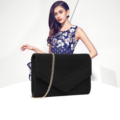 Women Party Wedding Cross body Bag Ladies Designer Envelope Handbag Chain - Picture 18 of 44