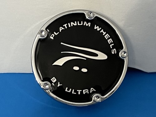 PLATINUM CUSTOM WHEELS RIMS BLACK CENTER CAP 89-90038, 58861880-1, 914C01+MB-261 - Picture 3 of 9