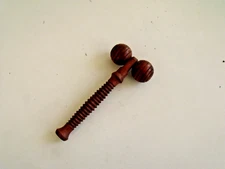 Great Folk Art Whimsy (Possibly Walnut) Two Rotating Balls