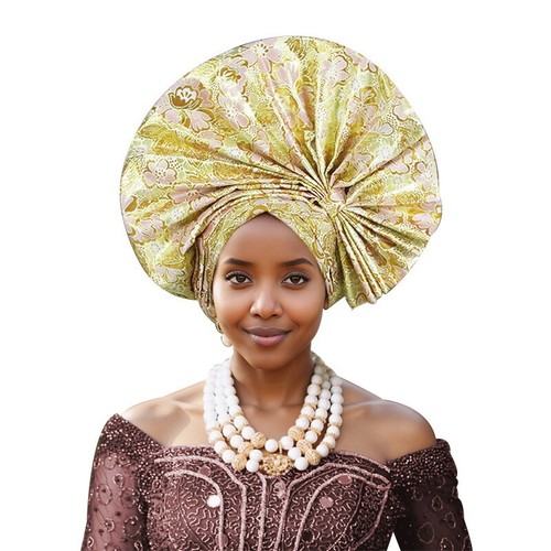 Gorra musulmana africana mujer nigeriana boda fiesta envoltura sombrero gele automático corbata - Imagen 33 de 40