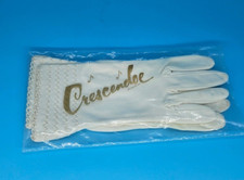 Vintage Crescendoe Caresse Tailored Gloves Needlework White Women's 7 Italy