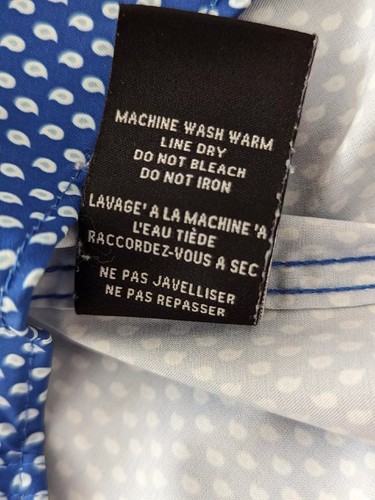Ralph Lauren Youth Black Label Dress Shirt Size 18 Blue Paisley - Picture 6 of 10