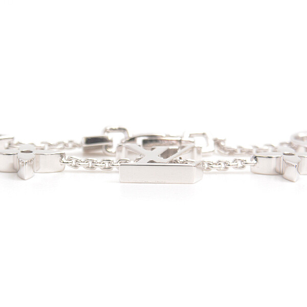 Louis Vuitton LV Monogram Au750 18K White Gold Bracelet 18.5cm