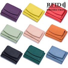 Leather Small Change Wallet Credit Card Holder Clutch with Cion Purse for Women