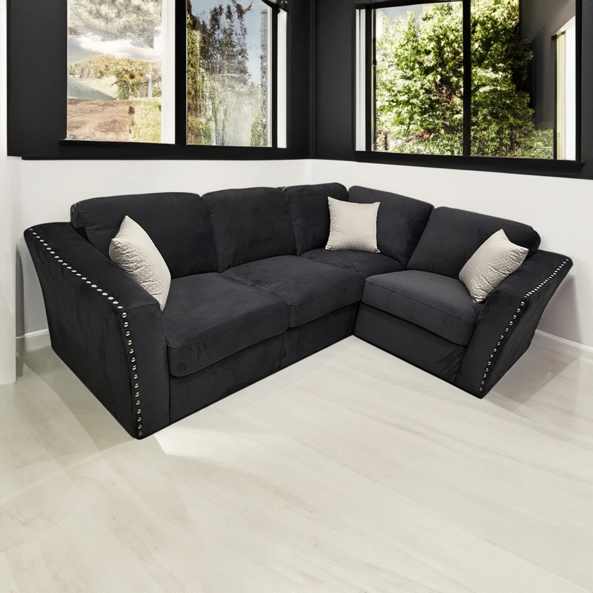Black 4 piece sectional deals