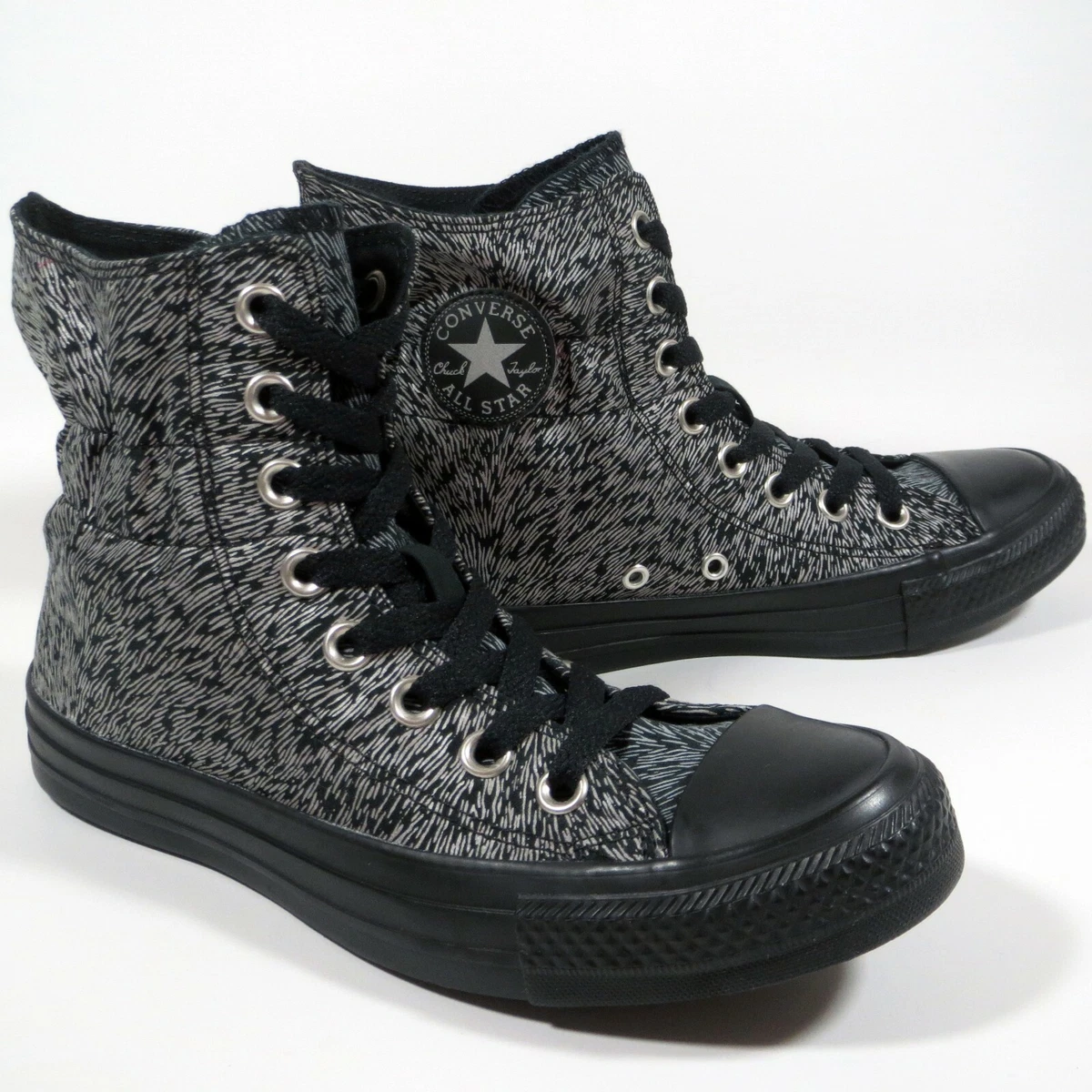 Converse All Star Black Reflective Scrunch High Top Sneakers Boots