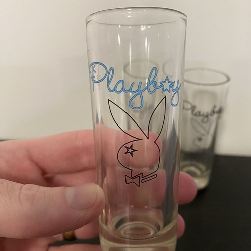 Vintage PLAYBOY Bunny Headshot Logo Tall Shot Glass Shooter Barware Y2K X3 - Picture 2 of 8