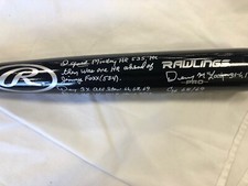 Denny McLain AUTOGRAPH Mantle Story Bat With Multi Inscriptions Detroit Tigers