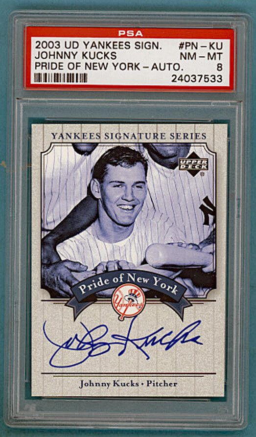 Johnny&#39;s - SA.KU 2003 UD Yankees Signatures Johnny Kucks Auto Issue - #PN-KU