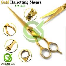 Hairdresser Hair Cutting Scissors Gold Professional 6 Inch Hairdressing Shears