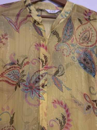 Size 20 Sheer Blouse Floral Yellow - Picture 2 of 10