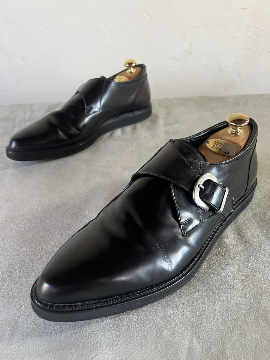 MARC JACOBS Black Leather Monk Strap Oxford Loafers Silver  display picture 3