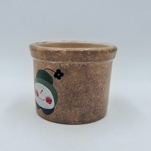 Robinson Ransbottom Pottery Snowmen Crock 1 Pint Christmas Roseville Ohio USA - Picture 2 of 8