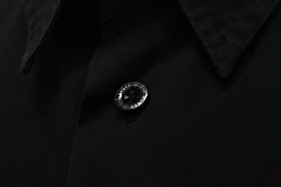 GUESS Hombre Talla M Camisa Camisola Camisa Manga Larga Algodón Negro - Imagen 4 de 4