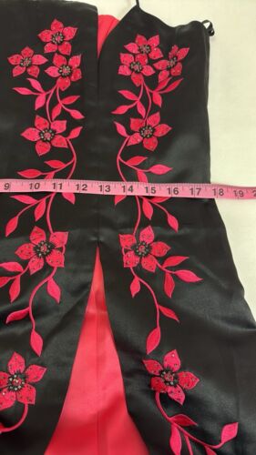 Morgan & Co formelles Damenkleid schwarz pink bestickt Perlen Größe 17/18 - Bild 11 von 17