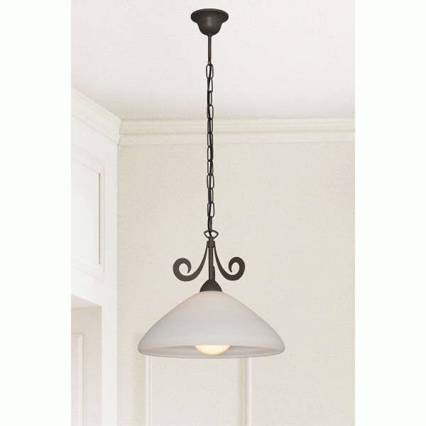 Sospensione LAM 1xE27 70W Vetro Bianco Satinato | Robusta e Facile