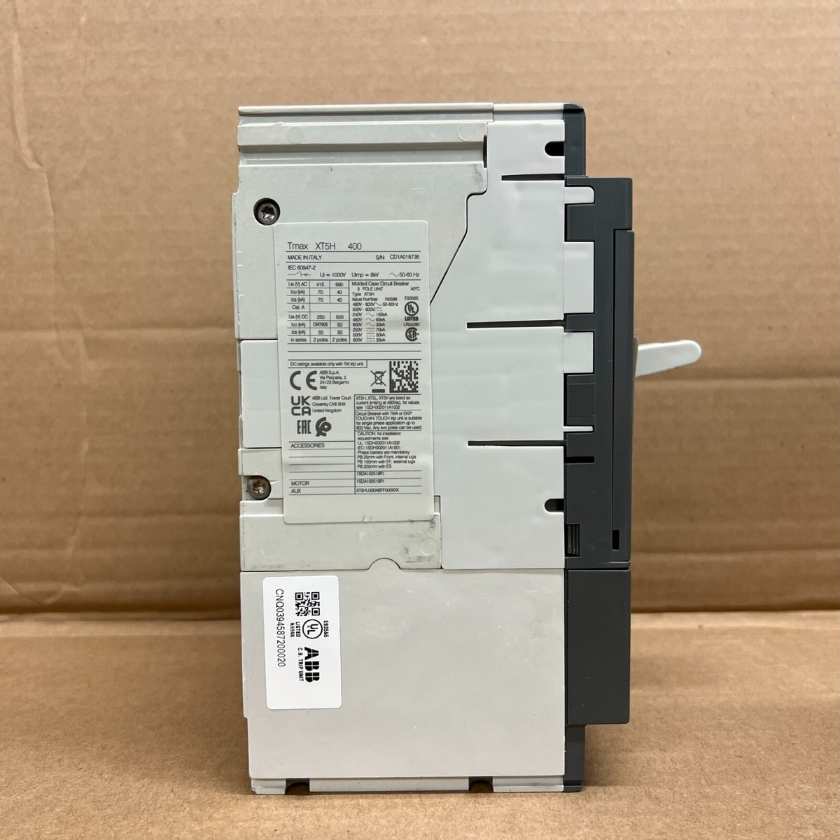 MC ハマー Order ABB XT1NU3060AAA000XXX 60A 3-Pole MCCB - Molded Case