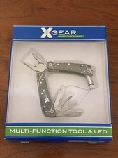 XGear Sprocket Series MULTIFUNCTION TOOL & LED, Multipurpose Outdoor Hiking GRAY