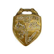 Crowhurst Brass Coat of Arms Bottle Opener Vintage