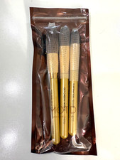 MOTD Cosmetics Make Up Brush 3 Piece Set Face Brushes Gold Goddess NEW