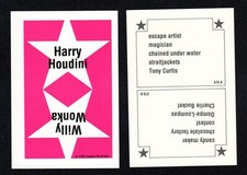 Harry Houdini Magician - Vintage 1990 Parker Brothers Game Card #370A