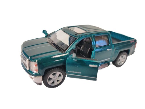 KINSMART 2014 CHEVROLET SILVERADO pickup scala 1:46 (VERDE) - Foto 6 di 7