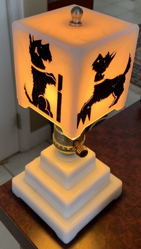 ART DECO SCOTTIE HUND KLEINER NACHTSTÄNDER LAMPE BOUDOIR SCHLAFZIMMER MITTE DES JAHRHUNDERTS - Bild 8 von 8