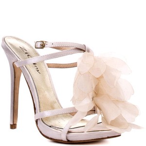 nude ruffle heels