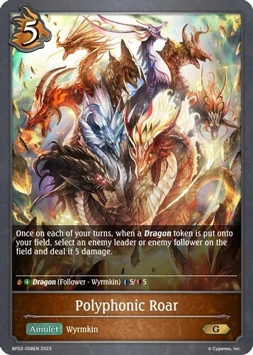 Polyphonic Roar BP02-058EN G Shadowverse Reign of Bahamut - Picture 1 of 1