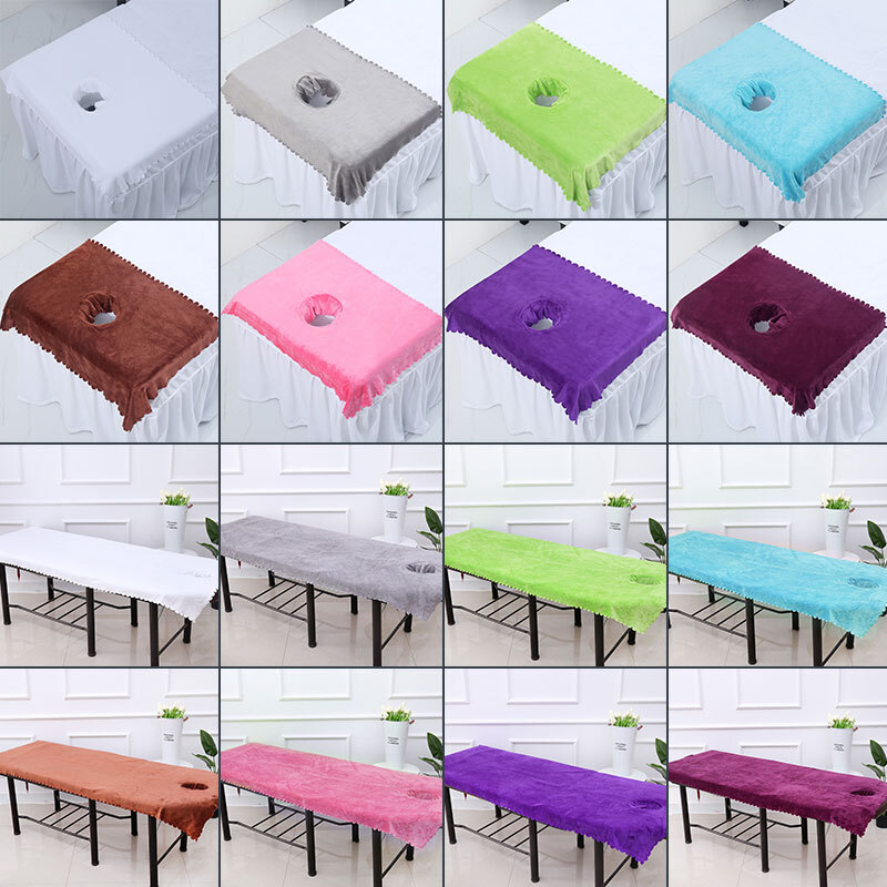 Velvet Beauty Bed Towel Massage Table Cover Spa Salon Headcloth Sheet W