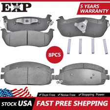 Front & Rear Ceramic Brake Pads w/Hardware for 06 - 10 Commander Grand Cherokee