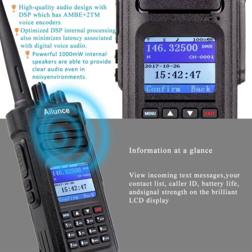 Retevis Ailunce HD1 DMR 10W Amateur Radio, GPS, Dual Band, Digital Two Way - Picture 5 of 7