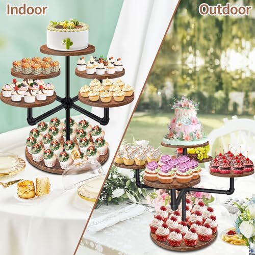 LLAXERGU Cupcake Stand, 3 Tier Cupcake Tower Large Cupcake Stand for 50