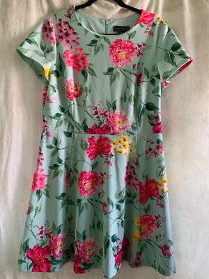 Jessica Howard blue red multi floral dress 16 | eBay