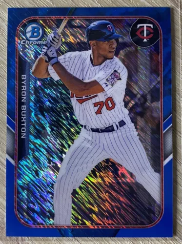 2015 Bowman Chrome Farm's Finest Minis Blue Shimmer /150 Byron Buxton Rookie