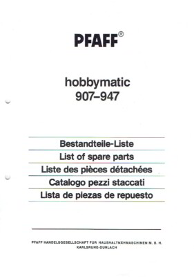 Pfaff Karlsruhe Nähmaschinen Werbung Prospekt 907 947 Bestandteile Liste 1988