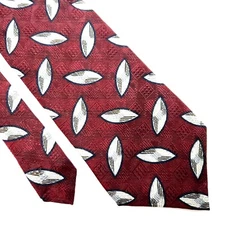 Ferrell Reed Nordstrom Silk Tie Woven Red Long USA Handmade