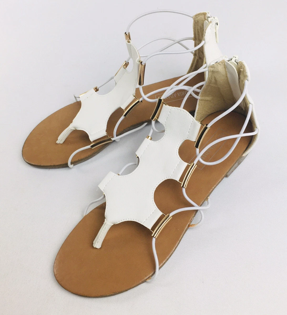 Victoria Adames Women White Sandals Size 7.5 Jennifer Style w