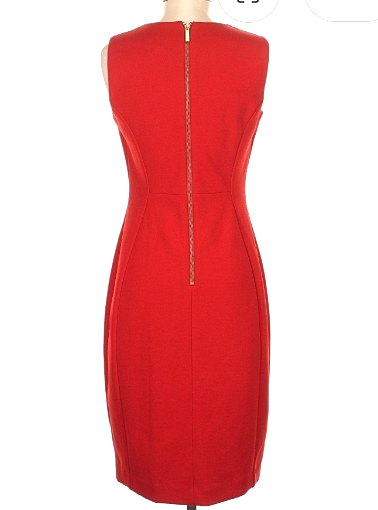 calvin klein red cape dress NWT $119 CALVIN KLEIN FITTED RED CAP SLEEVES SHEATH DRESS 8 M