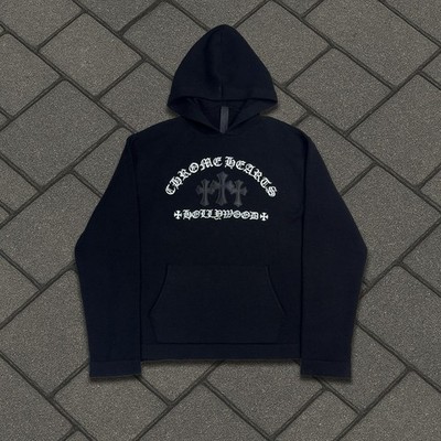 Chrome Hearts Sailin On Leather Patch Cashmere Hoodie | eBay