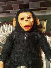 Vintage Gund Rubber Face Monkey Chimp Plush Doll Eyes Open Close 20  
