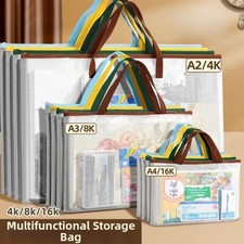 Mesh PVC Mesh Art Bag with Zipper and Handle Storage Bag  Office Supplies