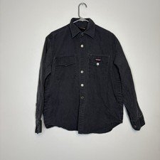 Vintage Genuine Dickies Men Work Shirt Medium Long Sleeve Black Button Up
