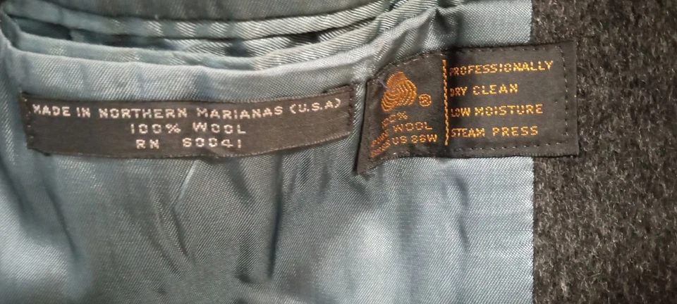 Gabardina de Colección Eagle Clothes Para Hombres 100% Lana Gris Hecha en EE. UU. Talla 40 S Dinero Antiguo Foto 3 de 4