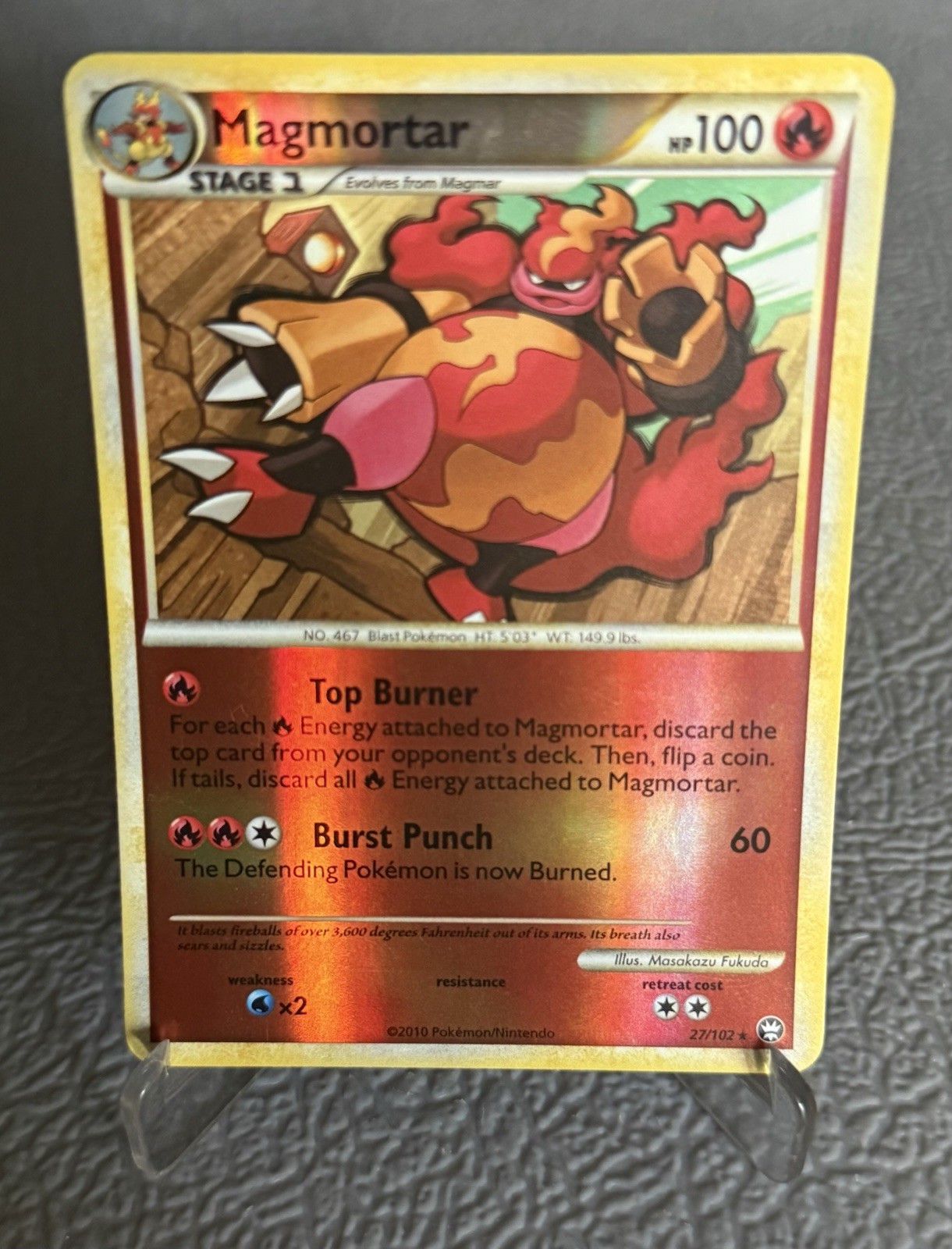 Magmortar 27/102 Reverse Holo Rare Triumphant 2010 Pokemon TCG • NM 🔥