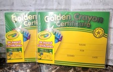 Crayola Golden Crayon Certificate Awards 24 Count NEW Sealed Two Packs