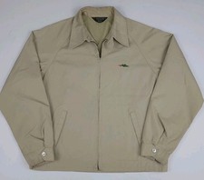 Vintage 70s Sears Dragon Logo Tan Zip Jacket Vtg USA Cotton Blend Lined Worn